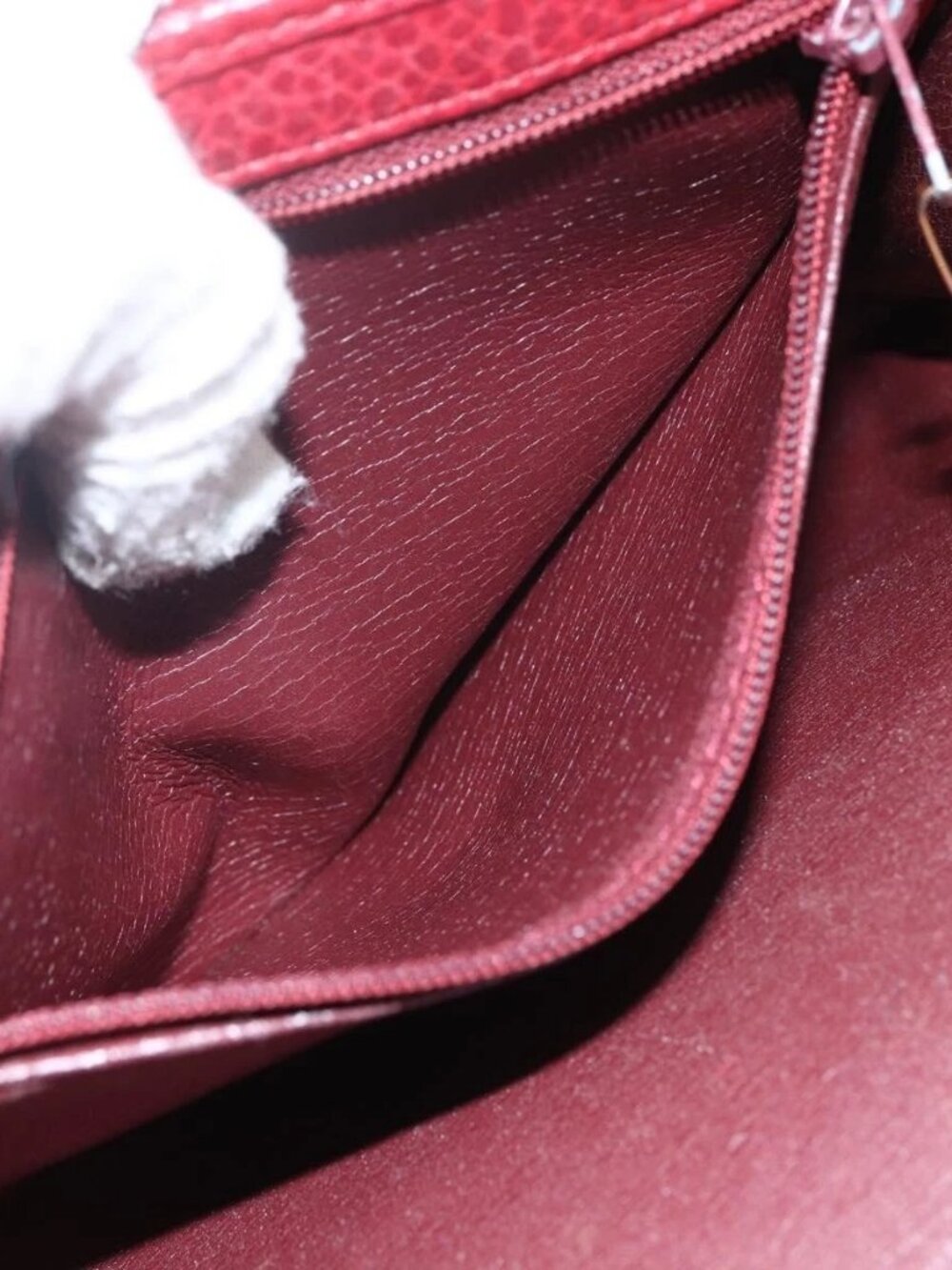Christian Dior Hand Bag Leather 2way Red Gold Auth BA8209 - Picture 12 of 16